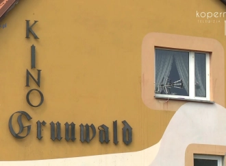 Filmowy mural na ścianie kina "Grunwald"